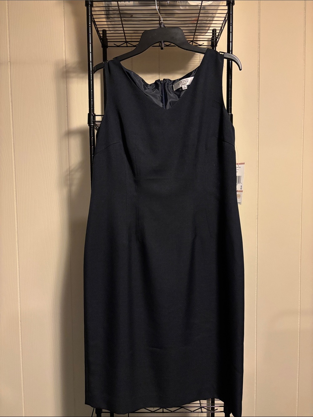 Kasper Navy Sleeveless V-Neck Shift Dress